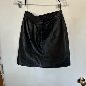 100% Leather Vintage Black Mini Skirt 11/12 Body Exteriors